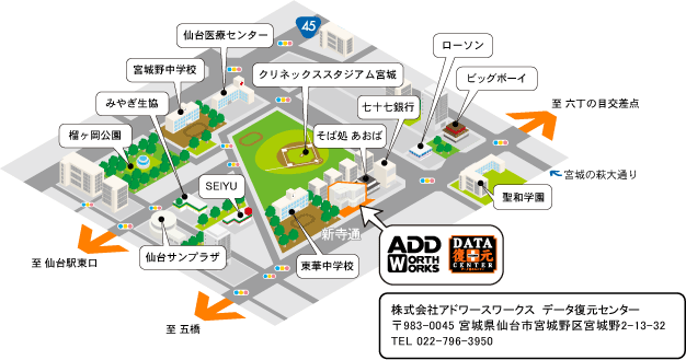 会社案内 保険型データ復元サービスは仙台のデータ復元 データ復旧専門会社 株式会社アドワースワークス データ復元センター